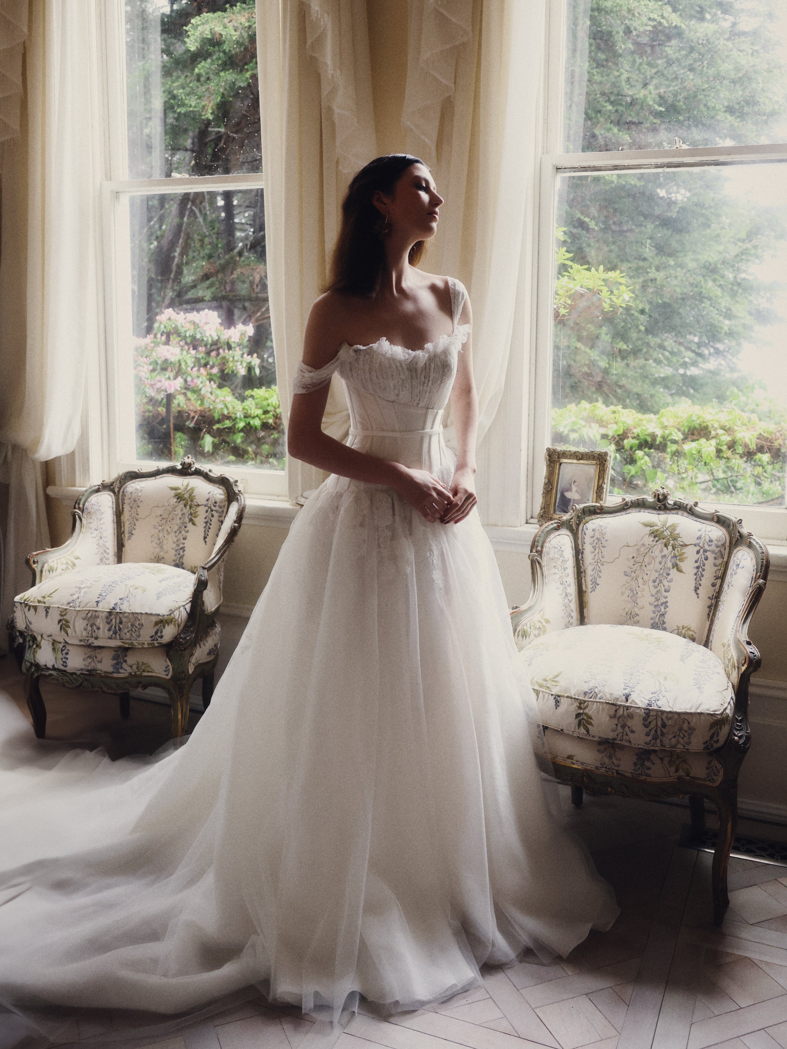 nicole wedding dress designer Nicole in her custom NM wedding dress